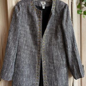Chico's Black and Silver Tweed Jacket
